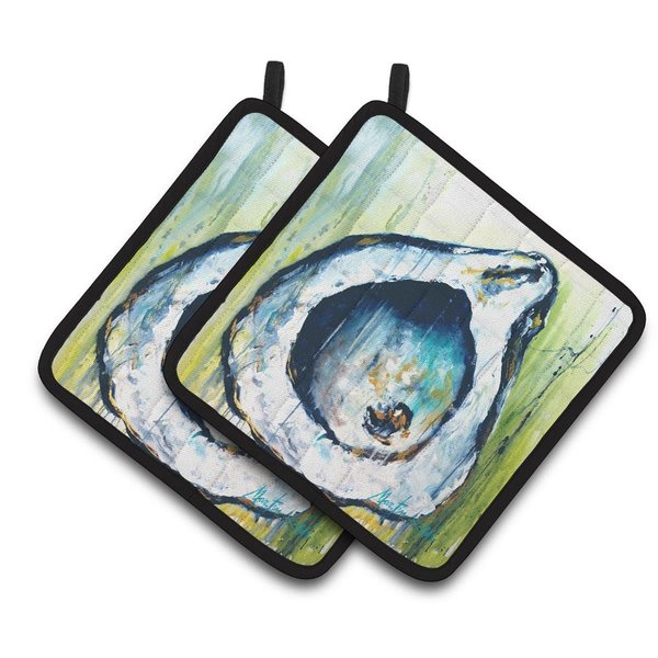 Carolines Treasures Blue Rock Oyster Pair of Pot Holders MW1308PTHD